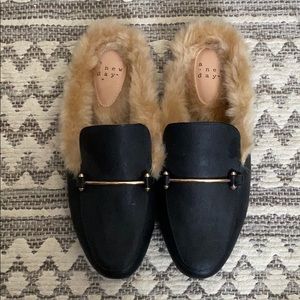Faux Fur Mules